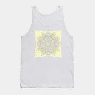 Sunny Doodle Mandala in Yellow & Grey Tank Top